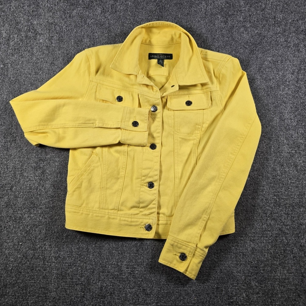 Lauren Jeans Co. Ralph Lauren Women's Yellow Denim Trucker Jacket Size S